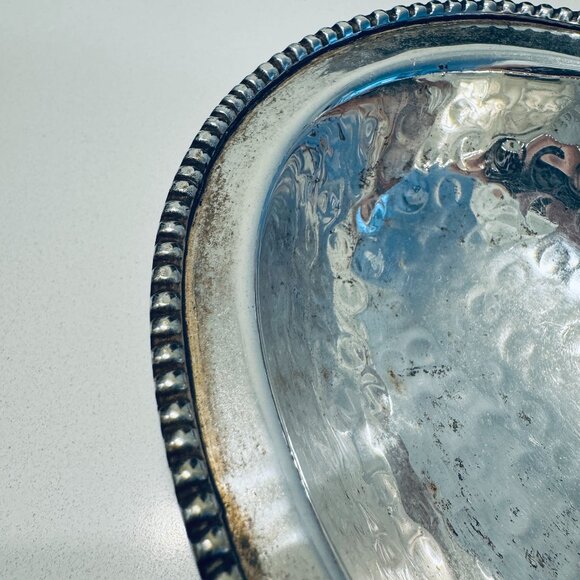 Vintage Silverplated Candy or Trinket Dish Bowl Oval Patina - Picture 6 of 9